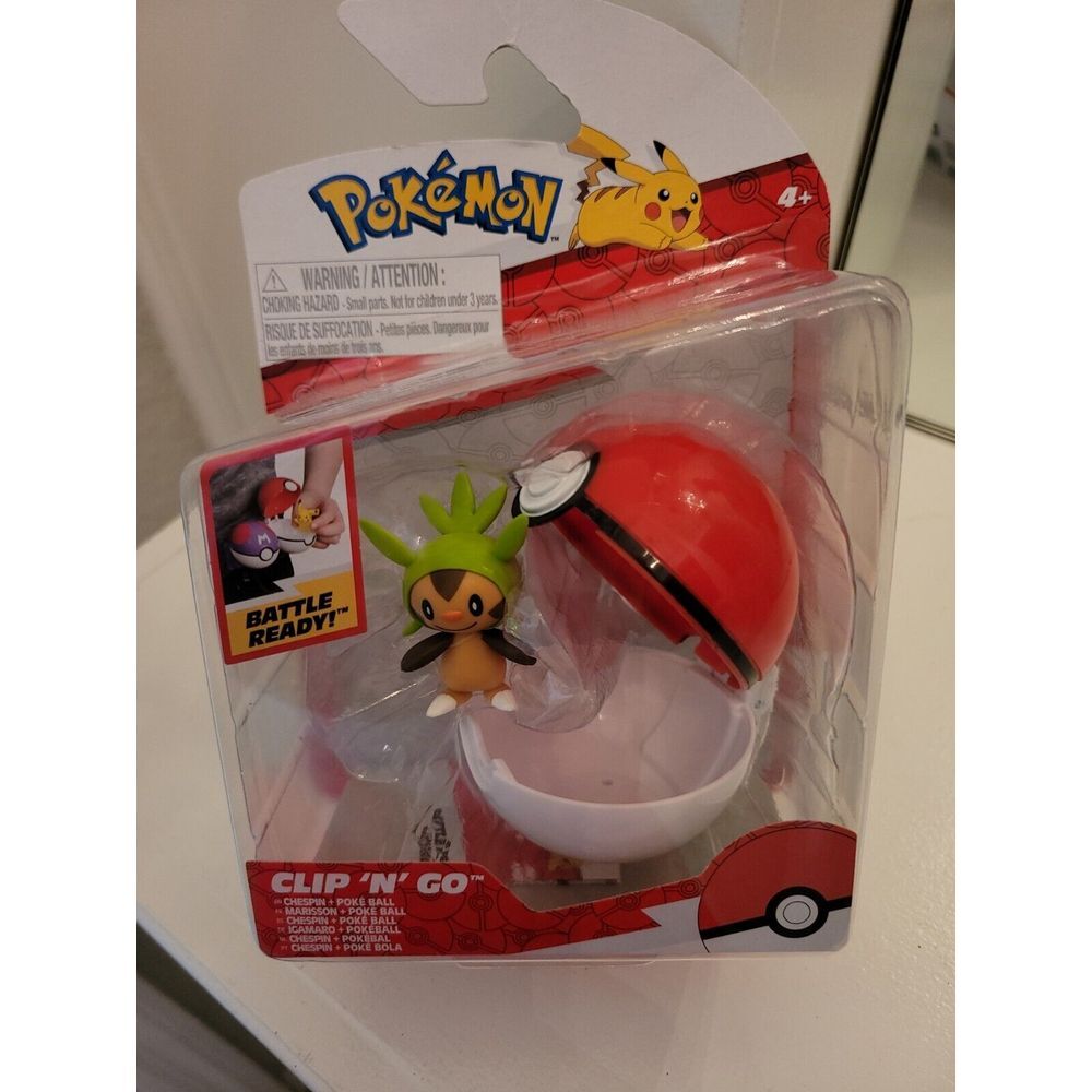Pokemon Clip‎ 'N' Go CHESPIN and Poke Ball Mini Action Figure Toy